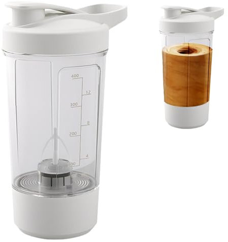 resome Bottiglia shaker elettrica per proteine, ricaricabile tramite USB, per frullati e pasti, Tritan senza BPA, 382,7 g (bianco)