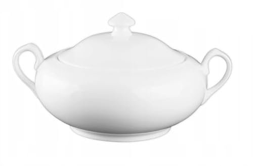 Wilmax - Soupière avec couvercle - 2800 ml - Vase en porcelaine - blanc - Soupière résistante à la chaleur - Soupière pour servir la soupe ou les plats uniques - Lavable au lave-vaisselle