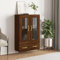 Iiaky Highboard Braun Eichen-Optik 69,5x31x115 cm Holzwerkstoff Highboard Wohnzimmer Esszimmerschrank Wohnzimmer SchräNke Highboard Vintage Buffetschrank - 828283