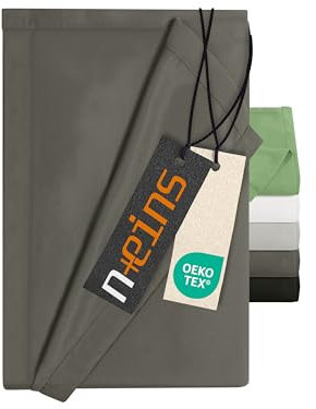 npluseins Bettlaken ohne Spanngummi - Ultrasoft und superweich - Betttuch für Bett Wohnmobil Camping Decke Reisedecke Ultraleicht – Laken 1628.2375, 180 x 275 cm, anthrazit