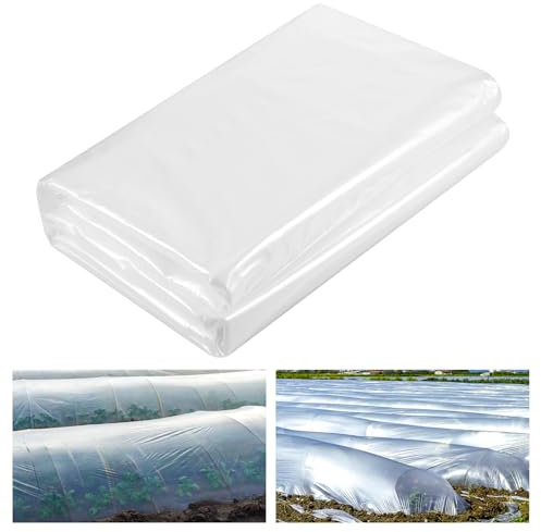 Zocipro Plástico Invernadero Transparente 2m x 10m, Reutilizable Invernadero Plastico Adecuado, Lona de Protección Vegetal Recortable para Invernaderos Horticultura Jardines Agricultura