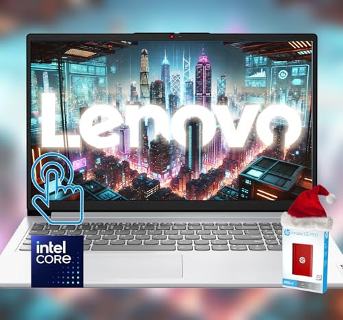 Lenovo Ordinateur portable à écran tactile Idea 15 Premium Series • Processeur Intel Core i3 6 cœurs • 40 Go de RAM et SSD de 1 To (SSD PCIe de 512 Go avec SSD portable HP P500 512 Go) • Écran tactile