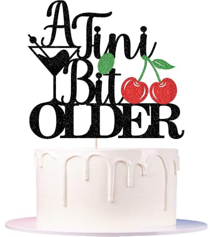 Auteby A Tini Bit Older Cake Topper-Espresso Martini Themed/Martini Tiny Bar Party/Bachelorette Party Decorations