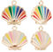 Beebeecraft Breloques en Forme de Coquille Saint Jacques 16 Couleurs Plaquées Or 2 carats en Émail Arc en Ciel Coloré pour la Fabrication de Bijoux de Boucles d'oreilles et de Bracelets