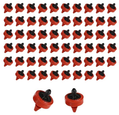Lyreh 60pcs 0.5 GPH Pressure Compensating Drip Emitters, Constant Flow Barbed Watering Drippers for 1/4 Tubing Drip Irrigation Sprinkler Heads for Garden Plants Greenhouse & Irrigation Systems