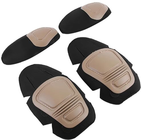 Funabridge Set di 4 ginocchiere e gomitiere mimetiche tattiche, equipaggiamento militare con imbottitura regolabile e fibbie a sgancio rapido per airsoft e paintball