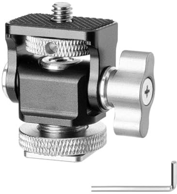 1/4 Monitor Camera Supporto Staffa Supporto con Cold Shoe Mount Rotatable