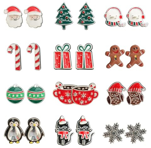Weihnachten Ohrringe Mädchen Damen, Exquisit Weihnachtsohrringe Ohrringe, Weihnachtsschmuck Christmas Earrings, Niedlich Weihnachts Hängend für Feiertage Schmuckgeschenke