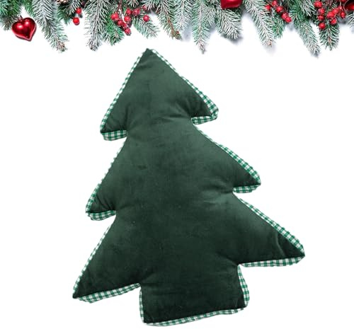 Generisch 42 cm Tannenbaum Kissen Plüschtiere, Weihnachtsdeko Kissen, Weihnachts Sofakissen, Dekoratives Winterkissen, Weihnachtsdeko Sofa, Für Zuhause Büro Studentenwohnheim Bauernhaus Wohnung