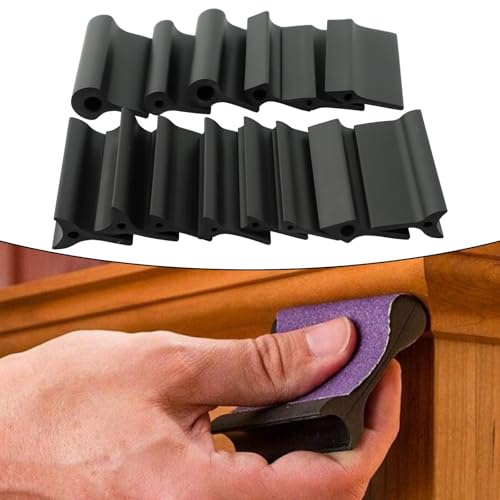 Bloques de lijado de goma completos de 14 piezas diseñados para simplificar tu experiencia de carpintería