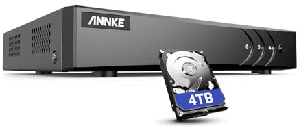 ANNKE CCTV Surveillance DVR with Hard Drive 4TB, 8 Channel 3K Lite H.265+ DVR Video Recorder for CCTV/Analog/AHD/TVI/IP Cameras, Human/Vehicle Detection, Remote Access, Alarm Email with Pictures