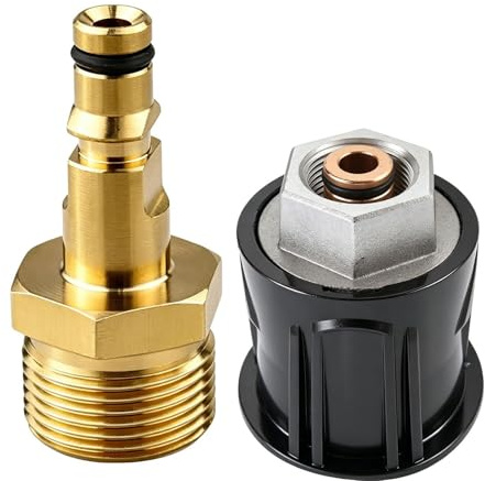M22 Pressure Washer Adapter for Karcher K2/3/4/5/6/7, 14mm M22 Brass Quick Connect Hose Pipe Fittings, High Pressure Washer Gun to Hose Converter Tool, Fitting Connector