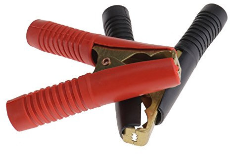 2 x Auto Test Batteria Alligator Clip a Coccodrillo Morsetto Rosso/Nero Test