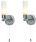 First Choice Lighting Pair of Modern Chrome IP44 Bathroom Wall Light with Pull Cord Switch Zone 2 3