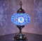 Turkish Moroccan Mosaic Battery-Operated Table Lamp – 30 cm H, 13 cm W, Portable Stained Glass Lamp for Indoor & Outdoor Use, Cordless Handmade Decorative Light for Bedroom, Balcony, Patio & Camping