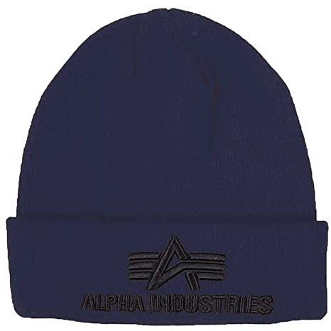 Alpha Industries Unisex 3D Strickmütze aus Acryl für Herren Beanie-Mütze, Rep.Blue, Einheitsgröße