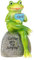 Yardwe Frosch Figuren Statue mit Kaffee Frosch Ornament Gartenfigur Dekofigur Teichdeko Frösche Gartenzwerge für Außen Balkon Geburtstag Hochzeit Party Tischdeko Frühlingsdeko Grün