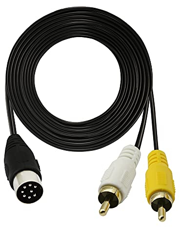 GINTOOYUN Din 8Pin à 2RCA Câble 118.11 Pouces 8Pin Din Mâle Fiche à 2RCA Mâle Audio Adaptateur Câble pour Instrument de Musique Audio Équipement MIDI Device ect