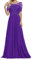 yhfshop Bal Mariage Cérémonie Robe de Soirée,Robe de soirée en Dentelle à Manches Courtes et épaules dénudées-Lila A_56,Grande Taille Robe de Soirée Femme