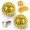 2 Stücke Magnetic Acupressure Balls &3 Stücke Massageringe für Finger Igelball Massage Small 32 mm Durchmesser Skills Borderline Set für Stress Relief oder Massage (Gold)