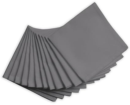 Calicot Silberne filigrane 100% Baumwolle, weich und bequem, wiederverwendbar, Set mit 12 Servietten, perfekt für Familienessen, Hochzeiten, Cocktails, Zuhause (50,8 x 50,8 cm)