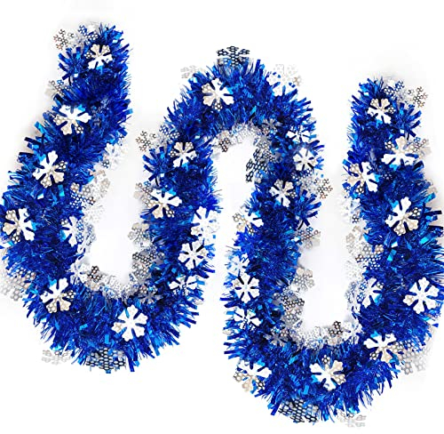 3 Pack Espumillón de Navidad, Espumillon Arbol Navidad 2m para Decoraciones Navideñas en Interior y Exterio