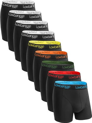 Lowbangge Premium Boxershorts Herren,Unterhosen Männer(9er Pack) Baumwolle,mit Komfortabler Schnitttechnik und Passend