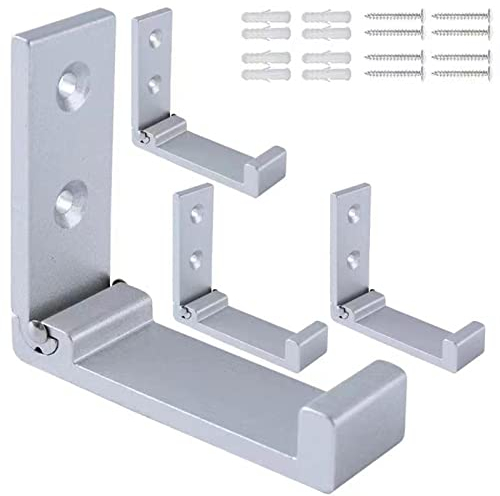 Ganci Pieghevoli Da Parete,4 Ganci Appendiabiti Pieghevoli Da Parete In Alluminio,Gancio Per Organizer Singolo,Gancio Supporti Pieghevole A 90 ° Supporto Per Cuffie Per Bagno Cucina Camera Da Letto
