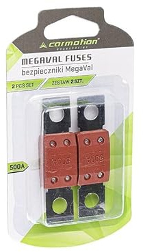myshopx Mega 500A Streifensicherung 2 Stück Hochstromsicherung KfZ, Kupfersicherung, Braun