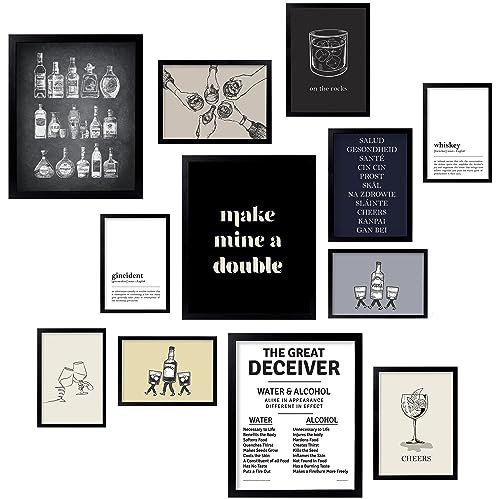 97 Decor Barwagen-Zubehör – modische Bar-Dekoration für Zuhause, Vintage-Bar-Bilder, Whiskey-Poster für Männer, coole Cocktail-Drucke für Studentenwohnheim