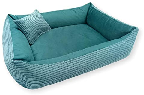4L Textil Molly Kuscheliges Hundebett kleine Hunde Katzenbett flauschig Katzenkörbchen Katzensofa Katzenkorb waschbar Hundekorb für Welpen Türkis (60x40 cm, Türkis)