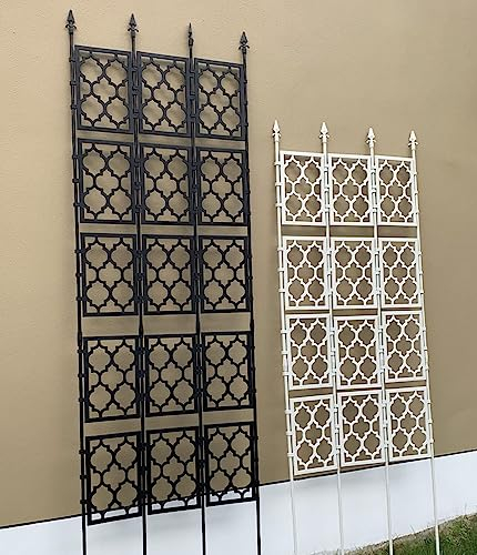 Treillis de Jardin 190/230/270 cm pour Plantes grimpantes, Treillis de Jardin antirouille pour Fleurs, Vigne, légumes, intérieur, extérieur(Color:White,Size:190cm(74.8in))
