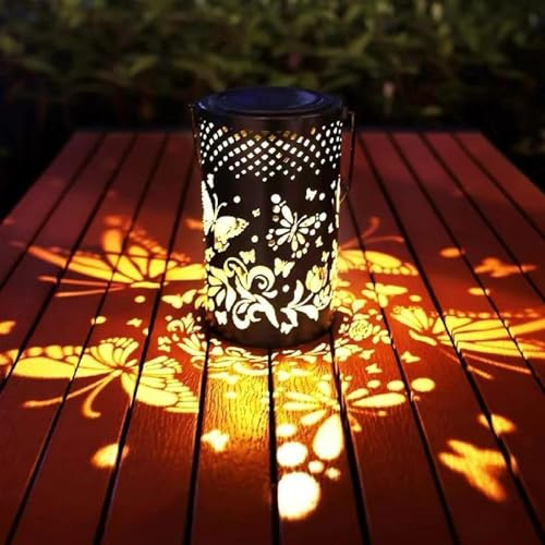 Solarlampen für Außen - 1 Stück Solarlampen für Außen Garten - IP65 Wasserdicht Solarlaterne für Außen, Metall Hängend Solar Gartenleuchten für Außen Garten Balkon Deko Draußen Hinterhöfe Beleuchtung