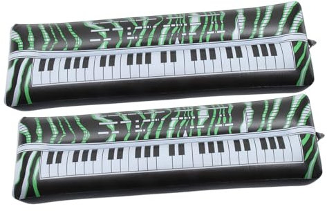 Toyvian 2st Aufblasbares Elektronisches Tastenmusikinstrument Inflations-PVC-Instrument Aufblasbare Instrumente Aufblasbare Mikrofone Aquarium-auslassdüse Plastik Kind Gitarre Werkzeug