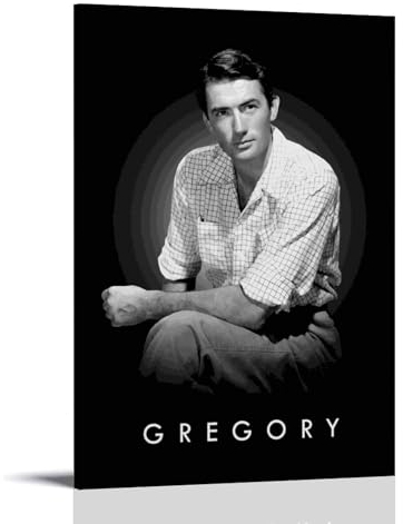 BBAUER Gregory Peck Poster Dekorative Malerei Leinwand Wandkunst Wohnzimmer Poster Schlafzimmer Malerei,Wandkunst Bilddruck Moderne Familienzimmer Dekor 08x12inch(20x30cm)