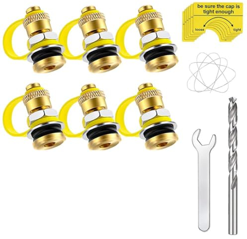 Persistence Entlüftungskappen für Kraftstoffkanister, 6er-Pack Upgrade-Entlüftungssatz für Kraftstoffkanister, Verwendet für Alle Benzinkanister, Kraftstofftanks, Wasserkrug, Verbessert Den Durchfluss