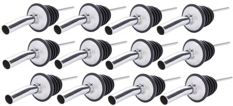 Wide Pourer Whisky Quick Flow x 12 Bar Cocktail Pourer for Alcohol and Spirits Adaptable to All Types of Bottles Bar Equipment Bartending Accessory