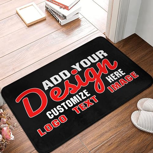 Zerbino di benvenuto personalizzato con immagine di testo con foto e logo, antiscivolo, tappetino per ingresso e porta d'ingresso, tappeto decorativo per casa, bagno, giardino, ufficio, 91,4 x 61 cm