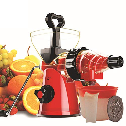 MCZY Juicer,Juicer Machine, Slow Masticating Juicer With Quiet Motor, Safe Lock, Reserve Function, Easy To Clean, With Recipes For Multiple High Nutrient Juice, red