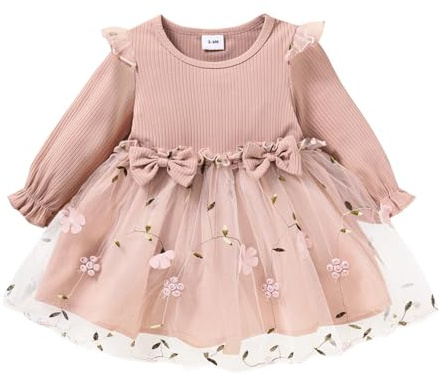 Alunsito Bambino Del Bambino Della Neonata Vestiti Set Manica Lunga Volant Margherita Stampata Tulle Pannello Esterno del Tutu di Un Pezzo Del Pagliaccetto Vestito Autunno Vestito