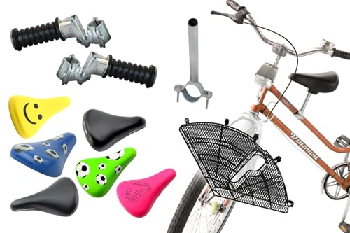 BISOMO Fahrradsitz Kinder vorne Damen Fahrrad - Komplett-Set mit Sattelstütze, Sattel, Speichenschutz, klappbare Fußrasten, Kinderfahrradsitz, Kindersitz Fahrrad (D2-Schwarz Remo)