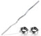 wuuhoo® Langhantelstange Henry - 180cm / 150 cm / 120 cm Hantelstange 25mm, Stahl verchromte Hantel mit Sternverschluss - 140 cm silber Curl Stange
