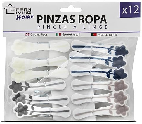 FORNOR 224076 Pinza Ropa Flor X12 SURT. Color 8.8 x 4