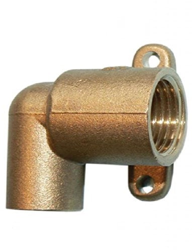 Pack of 2 - Wall Connectors - Angled 1/2 x 15mm (Known as Gas Fittings/Wall Plate / 15mm Wall Plate / 15mm Wall Plate Elbow/Pipe Wall Plate Also Available in 1,2,5 and 10 Bag Quantities)