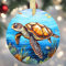 Weihnachtsschmuck, Schildkröte Weihnachtsschmuck, doppelseitige Keramik Weihnachtsdekoration, Schildkröte Weihnachtsbaumschmuck, Weihnachtsschildkröte, Weihnachtsgeschenke für Schildkrötenliebhaber