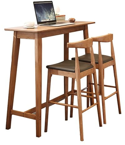 ZXTRYBHD Stehtische-Set for 2, Küchentisch, Hoher Theken-Stehtisch mit PU-Gepolsterten Stühlen for 2, for kleine Räume, Wohnungen, Häuser
