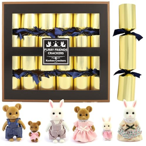 Kuckoo Crackers - 6 x 13-inch Furry Friends Christmas Crackers