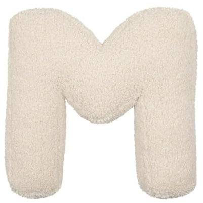 SOKTDO Buchstabenkissen, Initialenkissen, englisches Buchstabenkissen, Plüschkissen, dekoratives Kissen in Buchstabenform for Bett, Couch, Sofa, Schlafzimmer, Wohnzimmer(M)