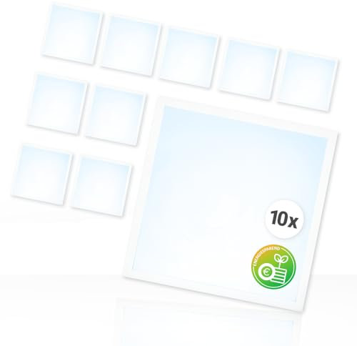 Xtend EcoLight 10x Top LED Panel 62x62cm Neutralweiß 5000K 25W | Energieeffizient 4500lm | flickerfrei ENEC18 Netzteil | Bürodeckenleuchte Backlit | Rasterdecke BLs2.0