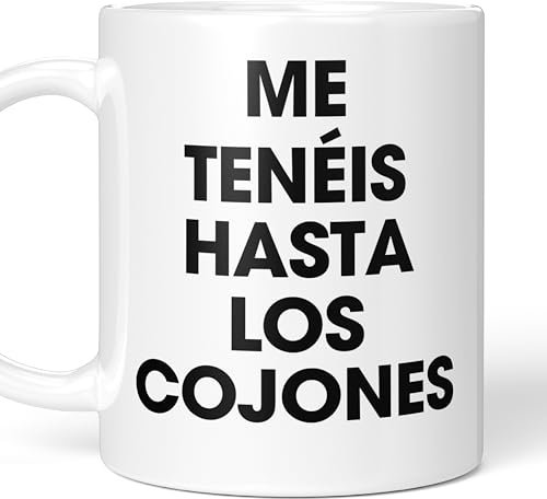 LA CASA DE LAS TAZAS® Tazas Divertidas - Tazas Originales para Regalar - Tazas con Frases de Humor, Regalos Divertidos, Tazas Desayuno Graciosas - Taza Amigo Invisible (Coj*nes)